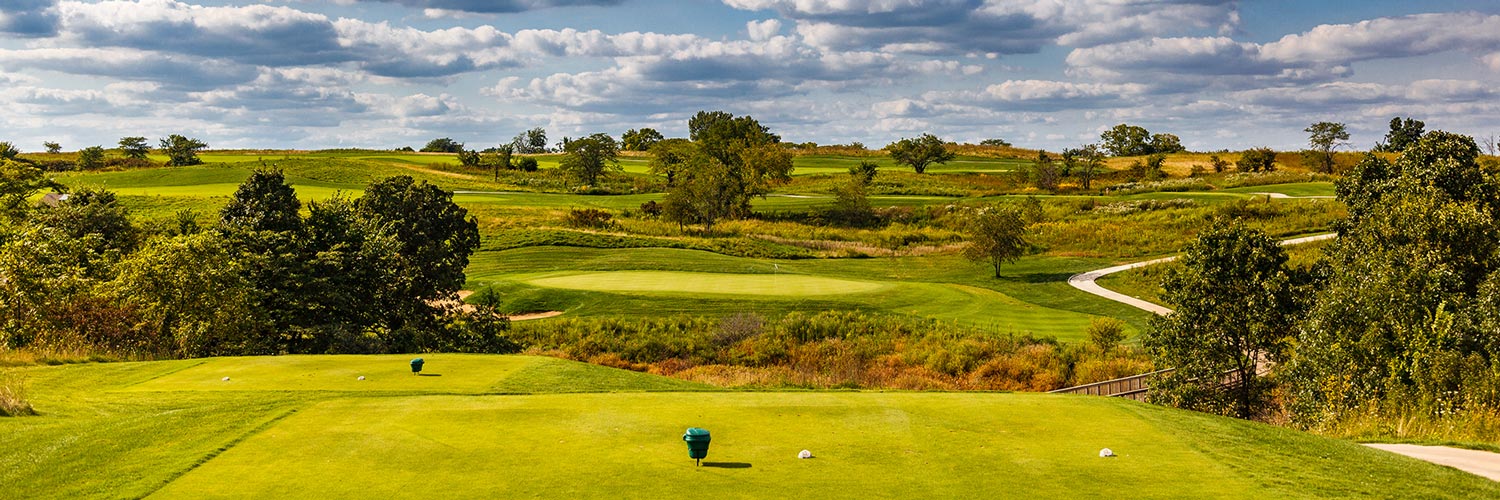 View from a golf tee overlooking The Preserve on Rathbun Lake at Honey Creek Resort