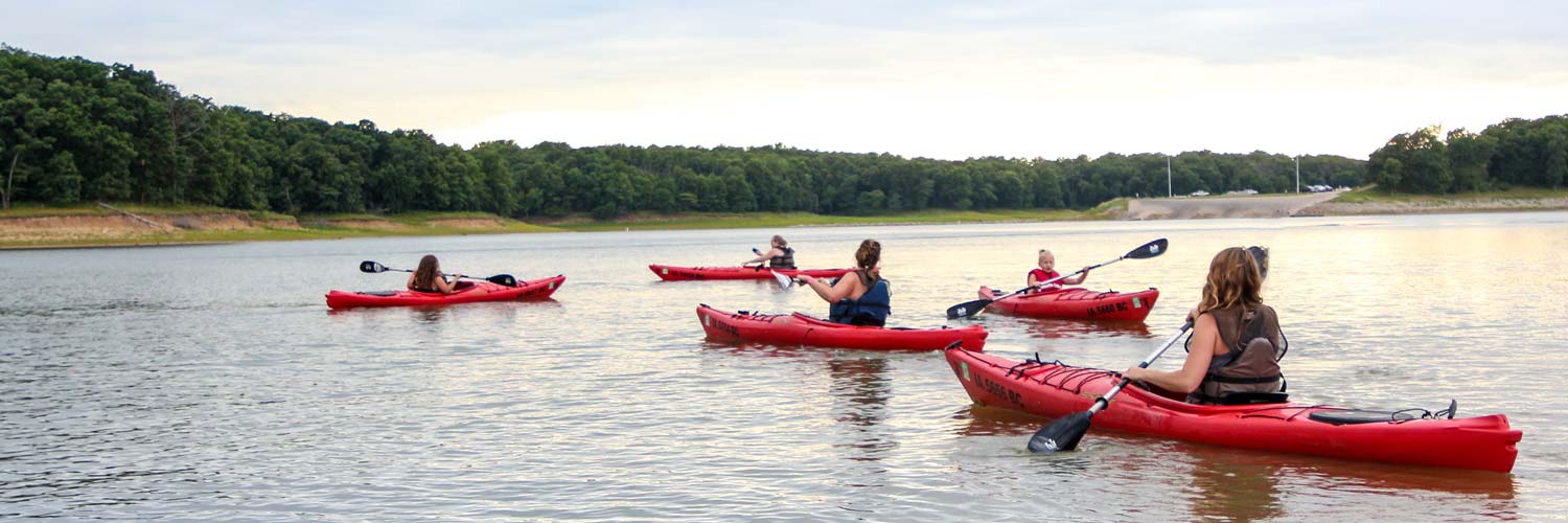 Guests kayaking