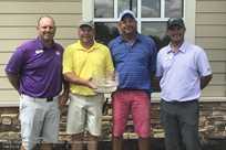 Dusty Dowdy and Marty Kunkel, center, were the 2018 Member-Guest Tournament Net Team Winners