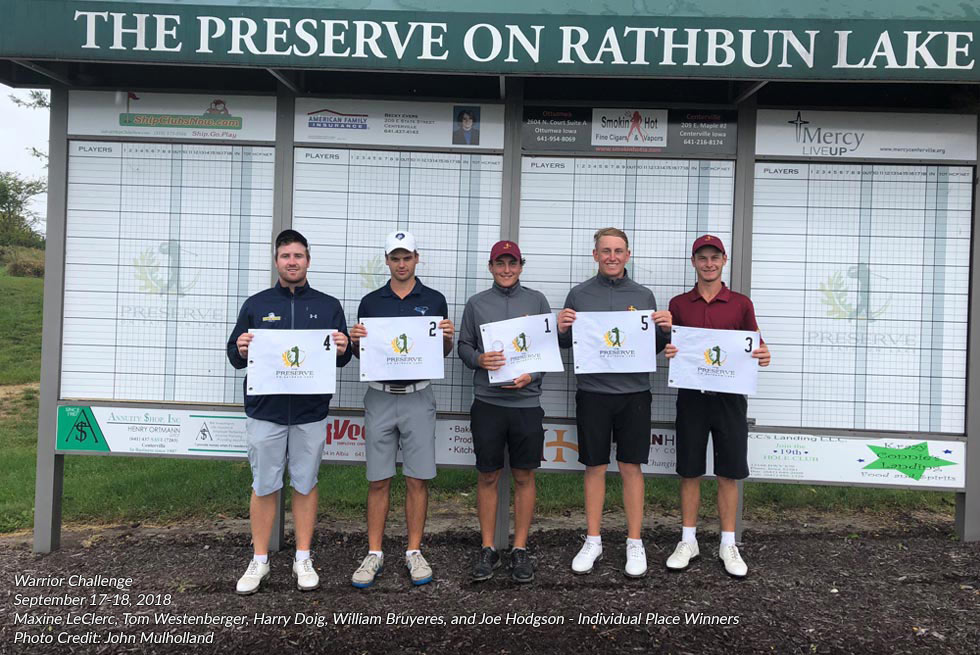 Warrior Challenge 2018 individual place winners at The Preserve on Rathbun Lake