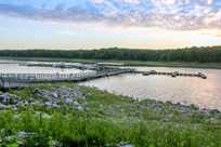 Scenic view of Honey Creek Resort's marina, including its boat rentals, along Rathbun Lake