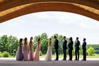 Wedding party in the outdoor venue at Honey Creek Resort