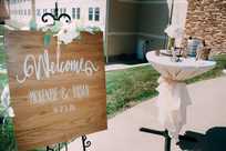 Wedding reception sign at Honey Creek Resort