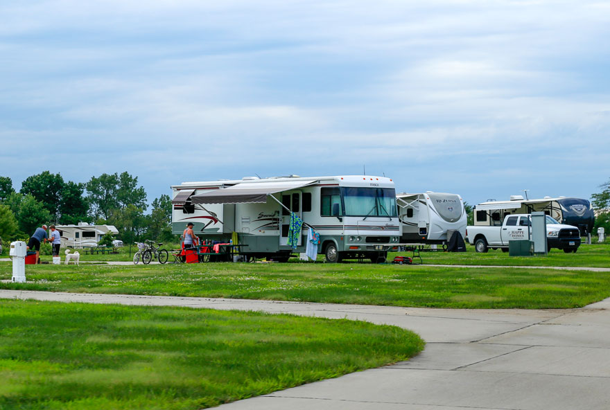 RV campers enjoying all that Honey Creek Resort has to offer, from the comfort of their own RV