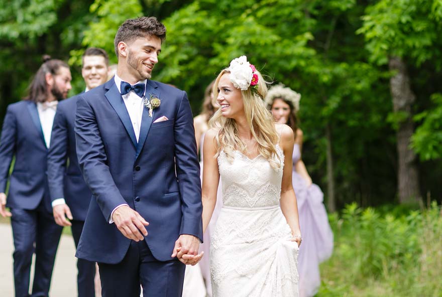 Wedding party at Honey Creek Resort on Rathbun Lake