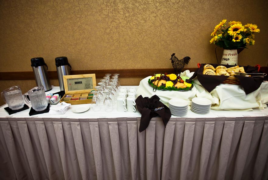 Banquet buffet display at an event at Honey Creek Resort